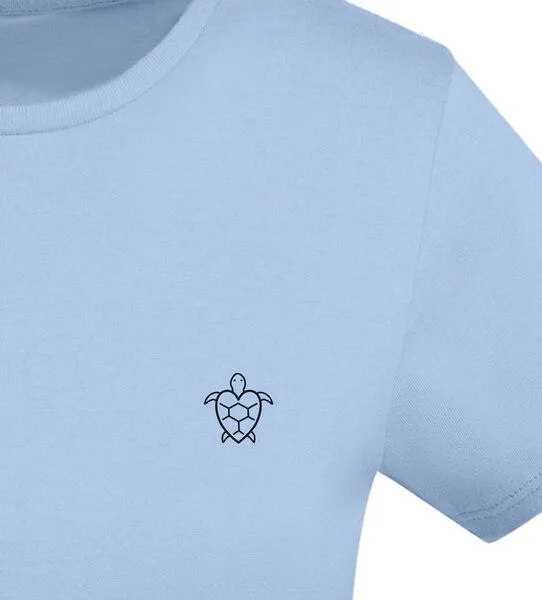 vis wear vis wear Schildkröte mit Herz für die Liebe - Damen Organic Shirt, Blau, – Produktbild 2 von 4