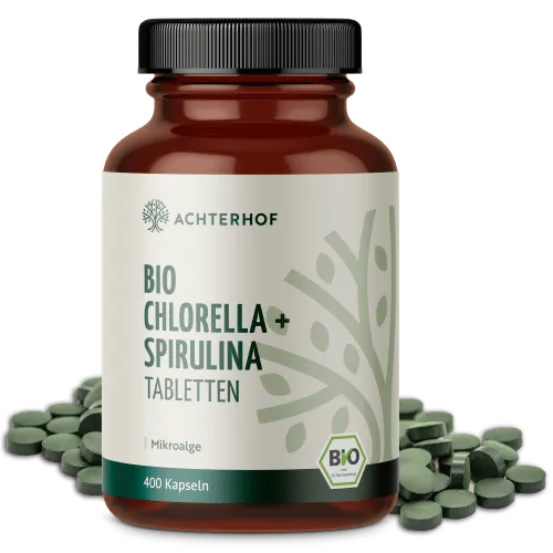 vom Achterhof Chlorella & Spirulina Algen Tabletten Bio (400 Tabletten) – Produktbild 1 von 1