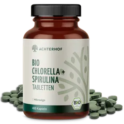 vom Achterhof Chlorella & Spirulina Algen Tabletten Bio (400 Tabletten) – Produktbild 1 von 1