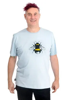 Hirschkind Hirschkind Fair-Trade-Männershirt "Erdhummel" - Made in Kenia - hellgrau – Produktbild 1 von 1