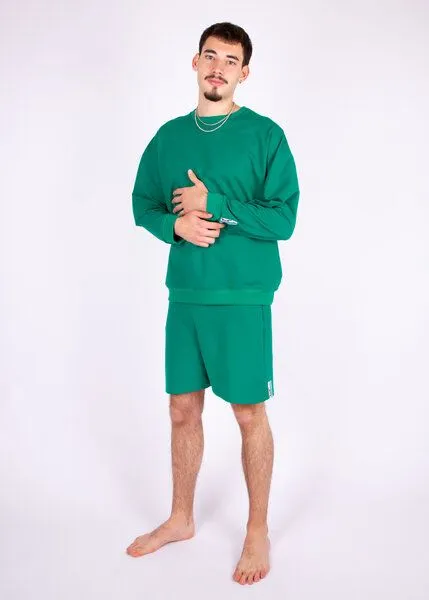 ÆVRIL ÆVRIL Unisex Sweatshirt // Emerald Green // Bio-Baumwolle – Produktbild 1 von 4