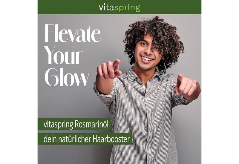 vitaspring Haaröl Rosmarinöl Apothekenqualität für Haare 100% Bio naturrein Rosmarinöl, 100% reines und ätherisches Öl – Produktbild 4 von 5