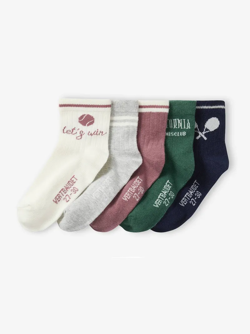 Vertbaudet 5er-Pack Sport-Socken Kinder, Grau meliert, – Produktbild 1 von 2