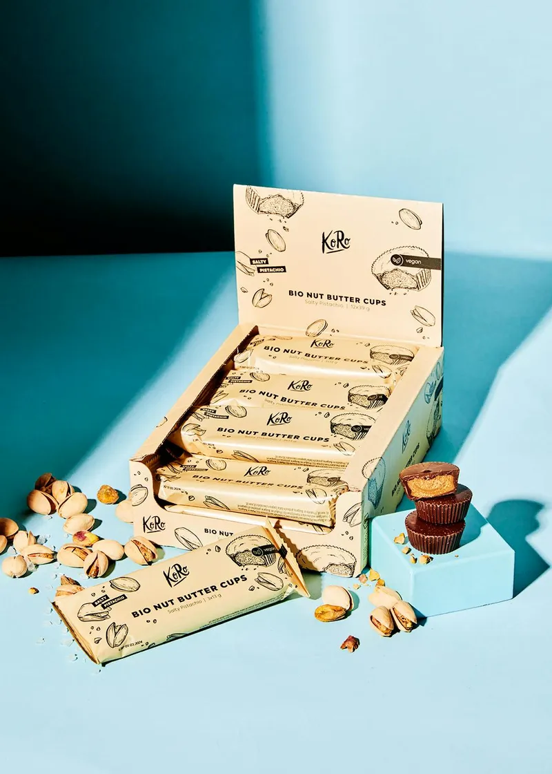 KoRo Bio Nut Butter Cups Salty Pistachio | 12 x 3 x 13 g – Produktbild 2 von 5