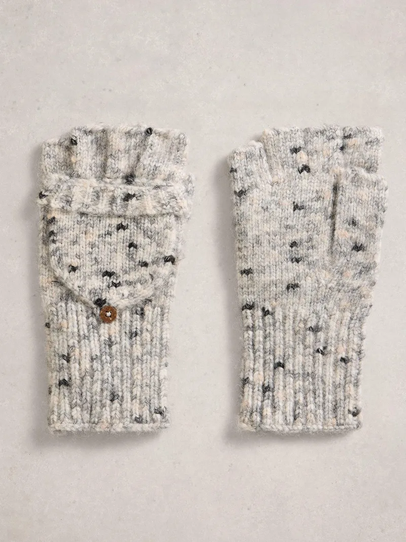 White Stuff Fingerlose Handschuhe Spacedye - Einheitsgröße, Grau multi, – Produktbild 3 von 3