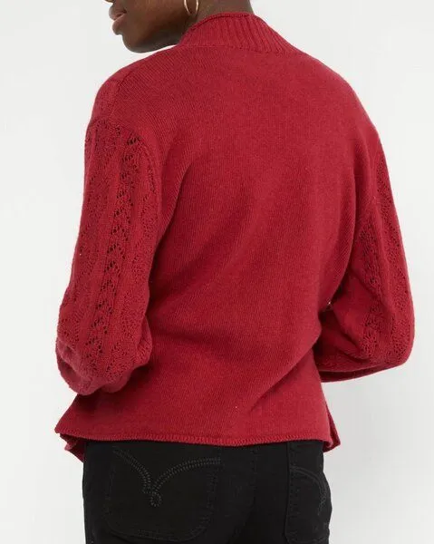 blutsgeschwister Blutsgeschwister Fine Craft Cocoon Cardigan aus Biobaumwolle und Wolle, Wicked love red (rot), – Produktbild 4 von 4