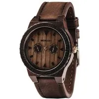WEWOOD WEWOOD Holz-Armbanduhr LEO LEATHER CHOCOLATE | 100% hautverträglich – Produktbild 1 von 1