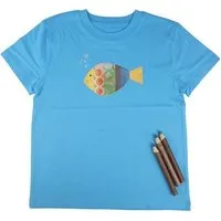 MelaDi Meladi Kinder Shirt aus Biobaumwolle - Fisch auf Aqua Blue – Produktbild 1 von 1