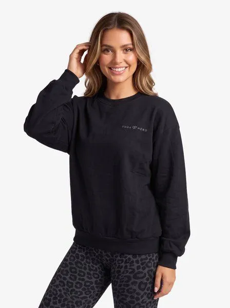Yoga Hero Yoga Hero Damen Oversize Sweatshirt aus Bio-Baumwolle – Zen Schwarz, Schwarz, – Produktbild 2 von 4