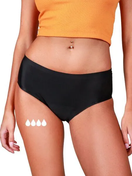 Taynie Mittelstarke Periodenunterwäsche Nahtlos Biozidfrei 60°C Taynie Seamless, Schwarz, – Produktbild 2 von 4