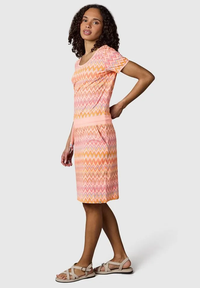 ragwear ragwear Minikleid Baomi Print YOUMODO Gemustertes kurzes Sommerkleid mit Taillenkordel, Rosa, – Produktbild 2 von 5
