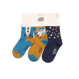 Walkiddy Kinder Socken Bio-Baumwolle Walkiddy „Maritim“ Dunkelblau, GOTS zertifiziert, weiche Strümpfe mit maritimem Print, hautfreundlich, elastisch, ideale Alltags-Socken für Jungen & Mädchen, passend zu Jeans, Shorts und Freizeitlooks – Produktbild 1 von 1