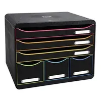 Exacompta Exacompta Schubladenbox Storebox "Black Office" DIN A4+, 6 Schubladen, schwarz/harlekin – Produktbild 3 von 3