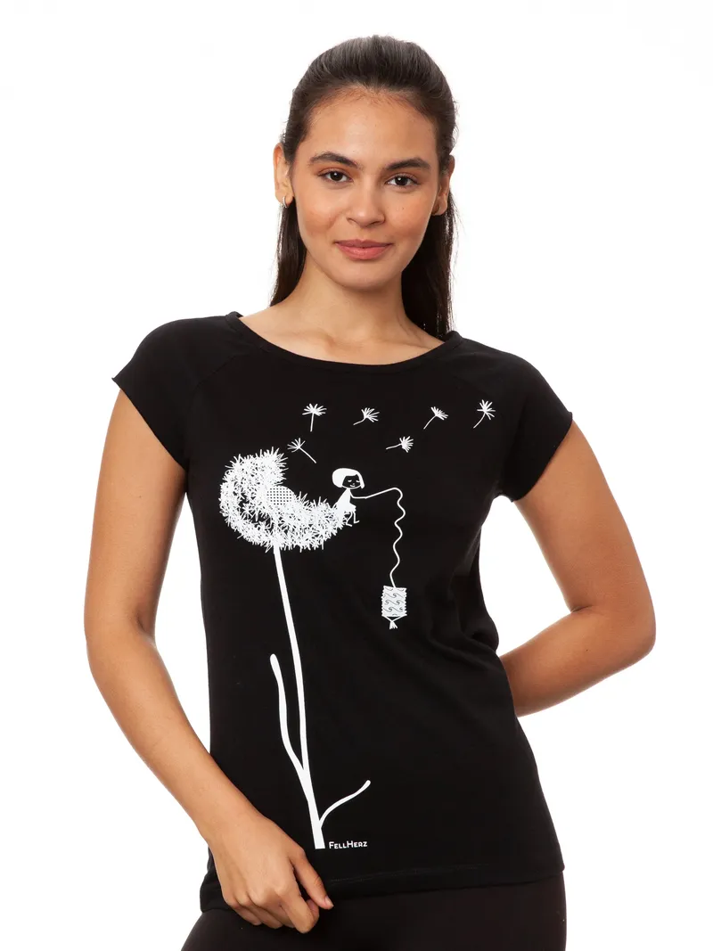 FellHerz Pusteblume Cap Sleeve black - S – Produktbild 1 von 1