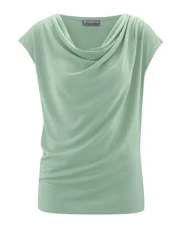 HempAge Hempage Damen vegan Top Mit Wasserfallausschnitt Menta Grün – Produktbild 1 von 1