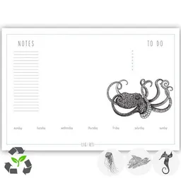 LIGARTI Schreibtischunterlage »Meerestiere« von LIGARTI | wechselnde Motive | aus Recyclingpapier – Produktbild 1 von 1