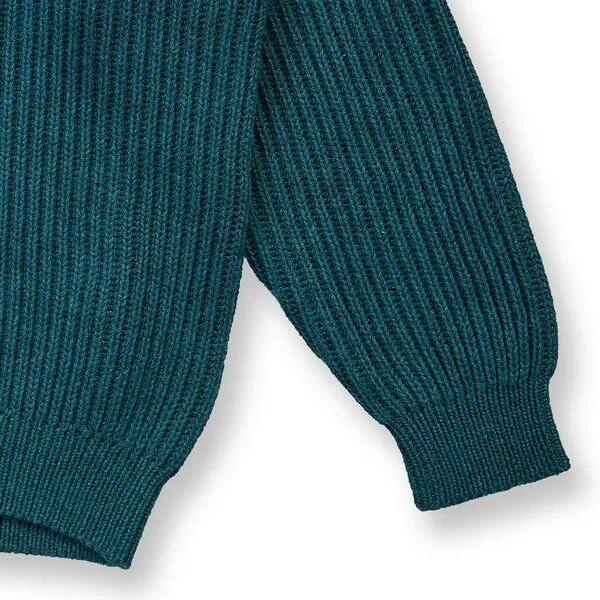 Sense Organics Sense Organics Kinder Strickpullover, Modell MARLEY, Dunkelgrün melange, – Produktbild 3 von 3