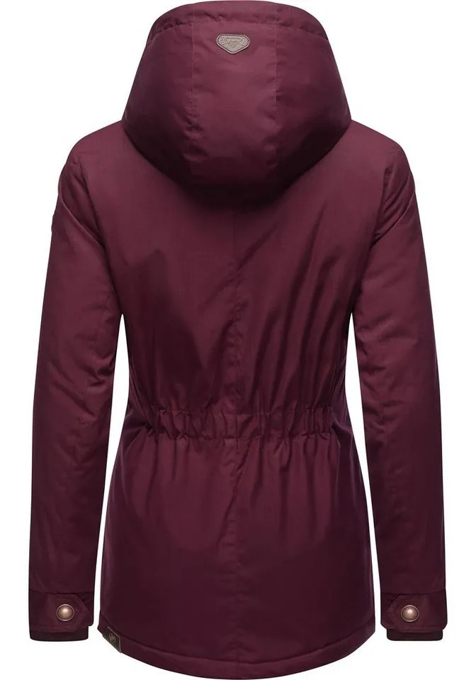 ragwear ragwear Winterjacke Monade Damen Winterparka mit Kapuze und m. Fleece gefüttert, Rot, – Produktbild 4 von 5