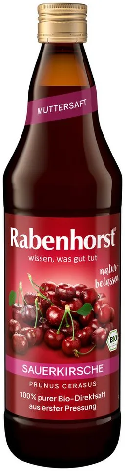 Haus Rabenhorst Saft RABENHORST Sauerkirsche MUTTERSAFT BIO 6er Pack (6 x 700 ml), 0,7 l, 700 ml, 6 St. – Produktbild 3 von 4