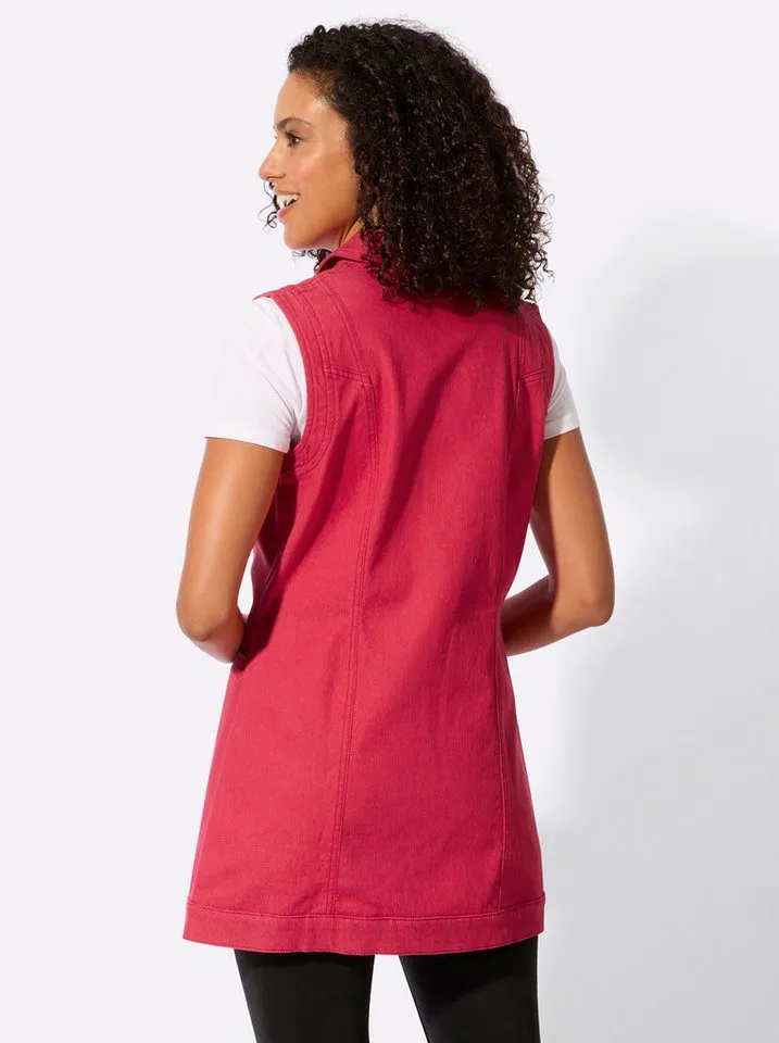 Witt Witt Jerseyweste Jeans-Longweste, Rot, – Produktbild 2 von 5