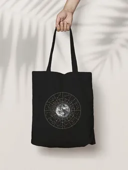 Bio-Baumwolltasche bedruckt - Sternzeichen - Fairtrade - schwarz // ShellyCreates – Produktbild 1 von 1