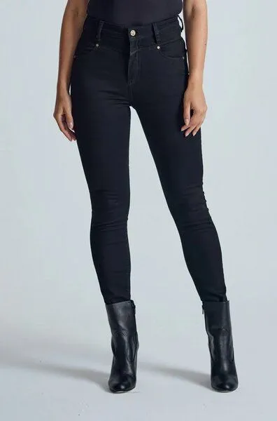 Flax and Loom Flax and Loom High Waist Skinny Jeans Modell: Nina, Ebony (schwarz), – Produktbild 4 von 4