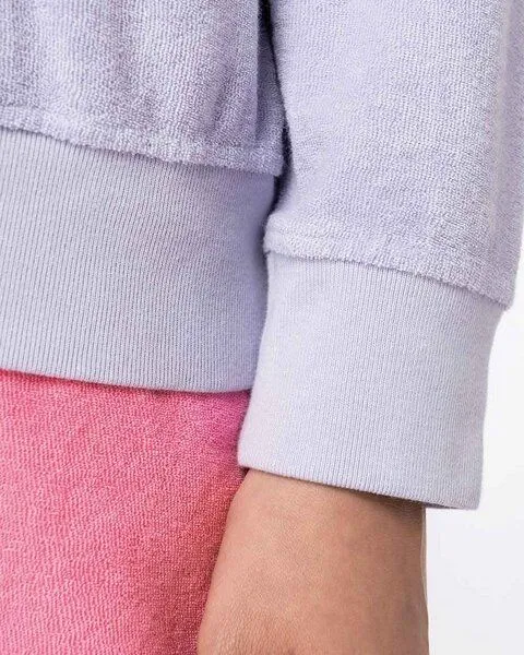 YTWOO YTWOO Terry Towel Oversize-Sweatshirt für Damen - Made in Portugal, Flieder, – Produktbild 4 von 4