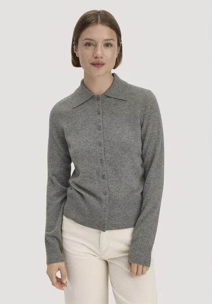 hessnatur hessnatur Strickjacke Regular aus Schurwolle mit Cashmere, Grau, – Produktbild 1 von 4