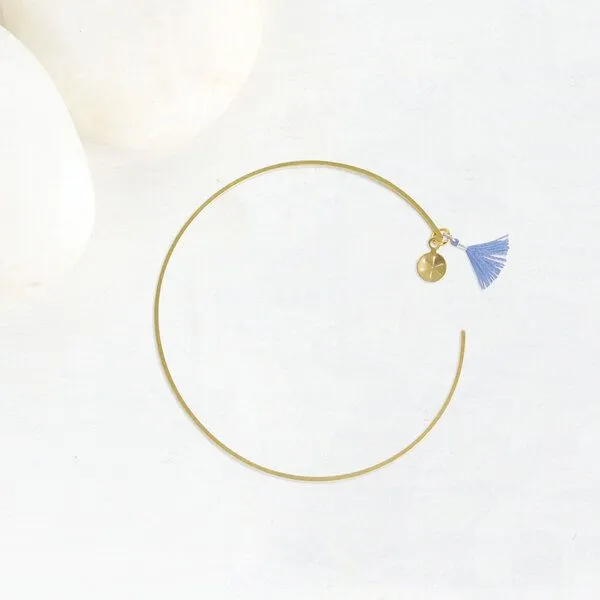 renna deluxe renna deluxe Armreif in Gold mit zwei Anhängern, Hellblau, – Produktbild 1 von 4