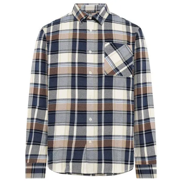 KnowledgeCotton Apparel KnowledgeCotton Apparel Kariertes Flanell-Hemd, Navy, – Produktbild 1 von 4