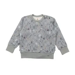 Walkiddy Bio-Baumwolle Kinder Sweatshirt 'Tiny Flowers' Grün - GOTS Zertifiziert, Allergikerfreundlich, Nachhaltig von Walkiddy – Produktbild 1 von 1