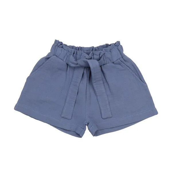 Walkiddy Kinder Shorts Bio-Baumwolle „English Manor“ blaugrau, weicher Jersey, elastische Sommerhose von Walkiddy für Kleinkinder, hautfreundlich & nachhaltig gefertigt, Blau, – Produktbild 1 von 2