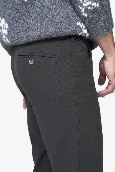 Meyer Meyer Chino in Mikro Struktur, Grau (anthrazit), – Produktbild 4 von 4