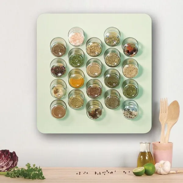 nest-gestaltung nest-gestaltung Gewürzregal habibi · mit 20 Gläsern, Hellgrün, – Produktbild 2 von 4