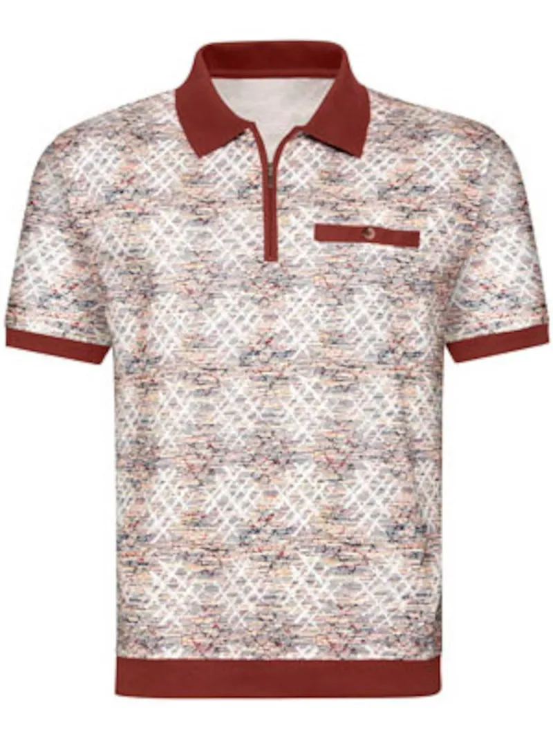 marco donati Kurzarm-Poloshirt terra-bedruckt, Terra-bedruckt, – Produktbild 1 von 2