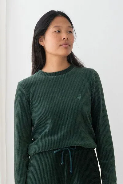 TWOTHIRDS TWOTHIRDS Velour-Top Eparses, Dark green, – Produktbild 2 von 3