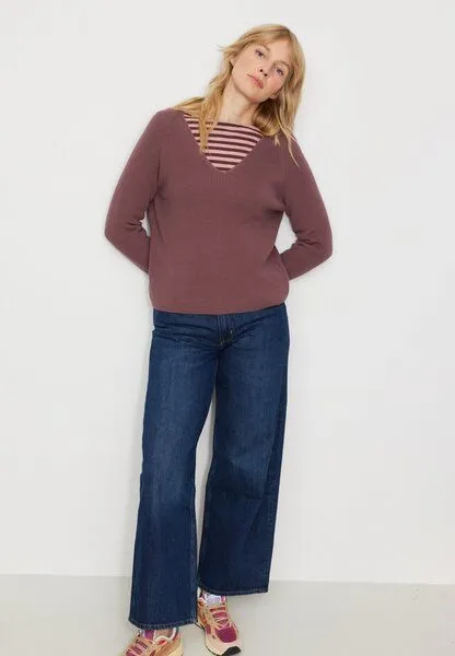 recolution Damen Strickpullover aus Bio-Baumwolle - ARUGULA - recolution, Wild berry (rot), – Produktbild 3 von 4