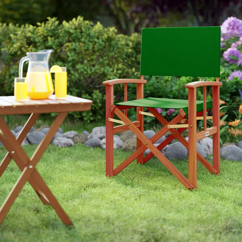 Casaria® Regiestuhl Cannes 2er-Set Grün Eukalyptus FSC®-zertifiziert – Produktbild 2 von 2