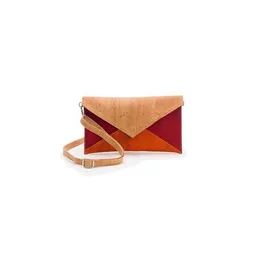 Kork-Deko Kork-Deko Moderne kleine Pochette (Clutch) mit Gurt, rot / beige – Produktbild 1 von 1