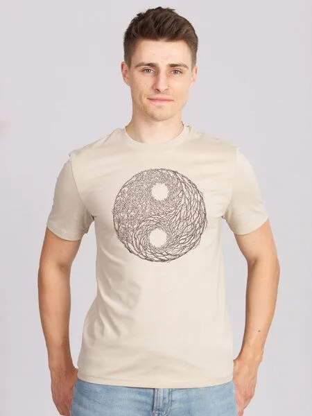 Life-Tree Life-Tree Organic Fairwear Shirt Men "YinYang", Sand, – Produktbild 1 von 4
