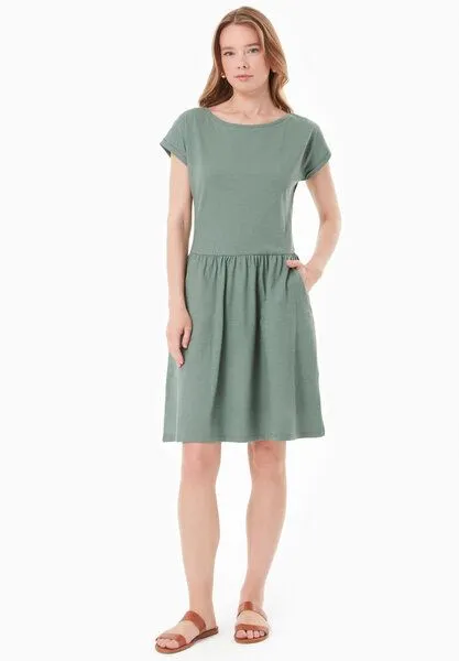 ORGANICATION ORGANICATION Slub-Jersey-Kleid aus Bio-Baumwolle, Green tea, – Produktbild 1 von 3