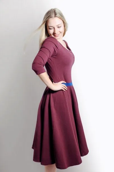 Frija Omina Frija Omina Bio Kleid "Vrida", Aubergine / blau, – Produktbild 2 von 3