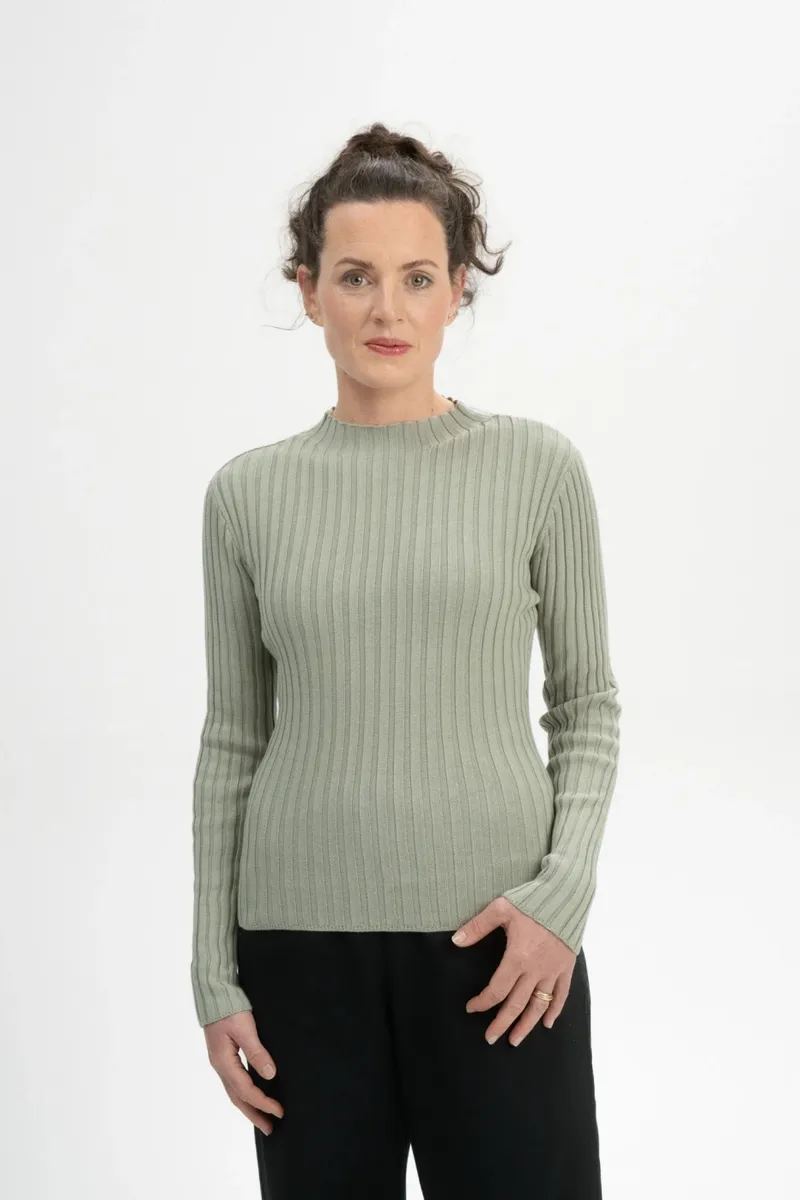 MELA MELA Damen vegan Strickpullover Namari Grüner Ton, Hellgrün, – Produktbild 2 von 2