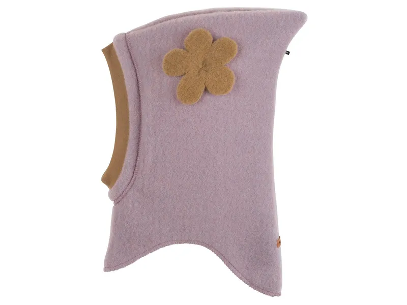 Pure pure by Bauer PURE PURE by Bauer Baby und Kinder Schlupfmütze Bio-Merinowolle Fleece mauve Blume Gr. 45/47, Rosa, – Produktbild 1 von 1