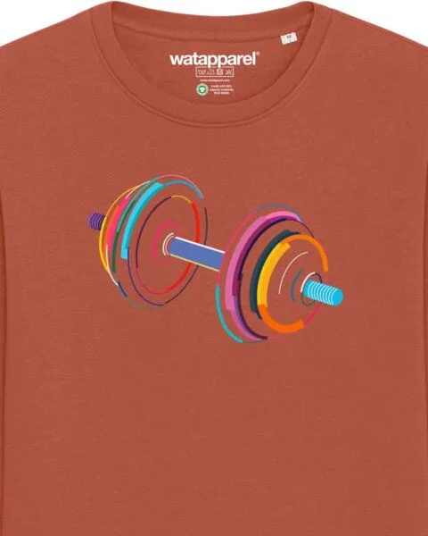 watapparel watapparel Sweatshirt Unisex 80s Hantel, Heritage brown, – Produktbild 3 von 3