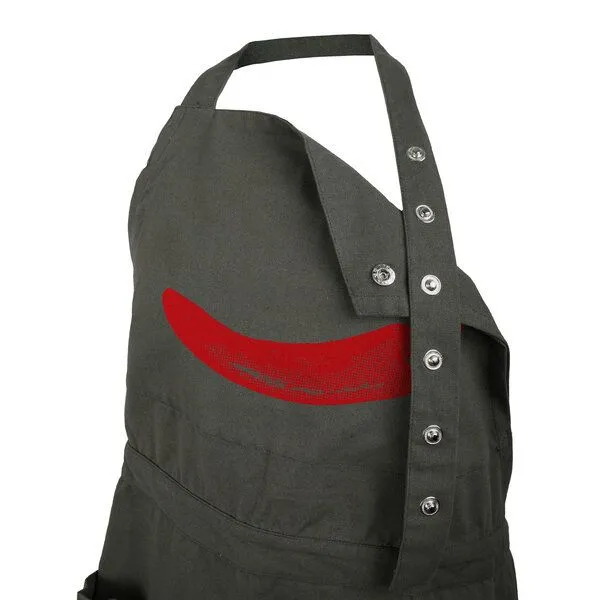 HANDGEDRUCKT HANDGEDRUCKT "Chilly" Schürze kurz aus zertifizierter Bio Baumwolle, Dark grey, – Produktbild 2 von 3