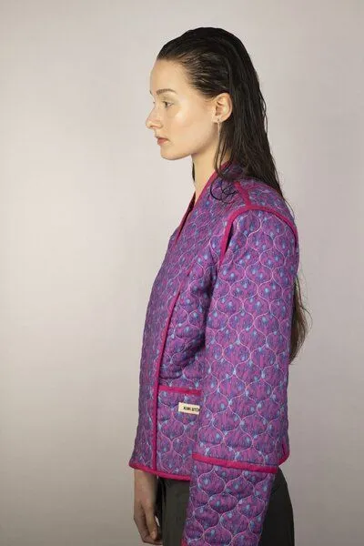 Kiwistories Gesteppte Wendejacke Leinen Viskose I made in Portugal I Print, Bunt, – Produktbild 4 von 4