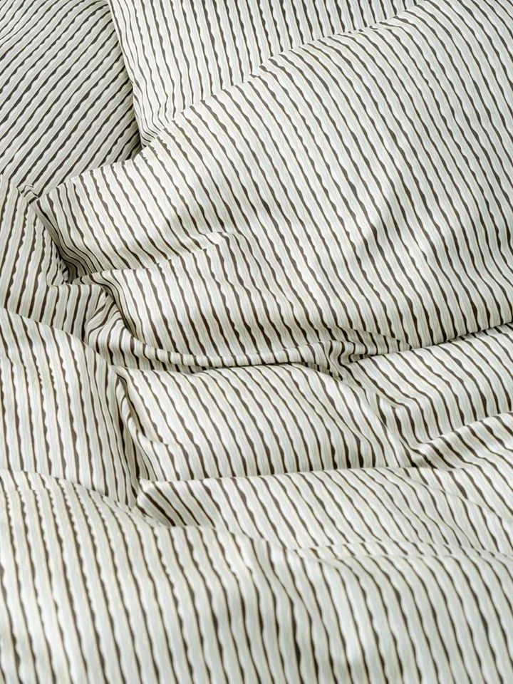 Marc O'Polo Home Bettwäsche Janne, Satin, 2 teilig, mit Streifen, Grau, – Produktbild 4 von 5