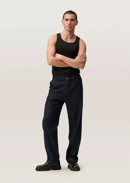 DAWN Baumwoll-Hanf-Chino Relaxed Fit Modell: Loom, Raw blue, – Produktbild 3 von 3