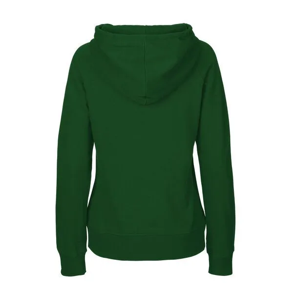 HANDGEDRUCKT HANDGEDRUCKT "diversity" Frauen Hoody aus reiner Biobaumwolle (kbA), Bottlegreen, – Produktbild 2 von 4